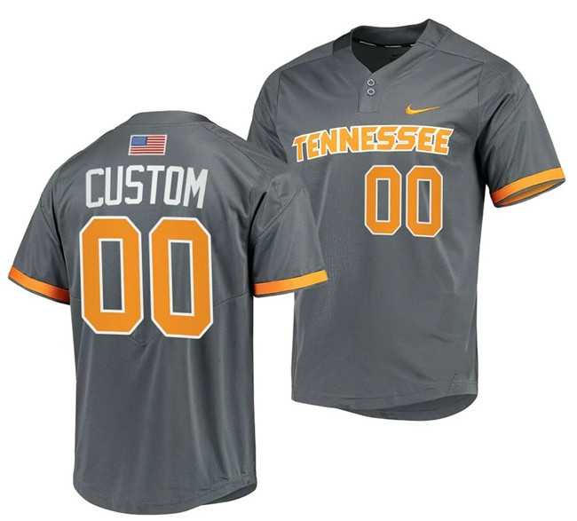 Mens Tennessee Volunteers Active Player Custom Grey Stitched Baseball Jersey